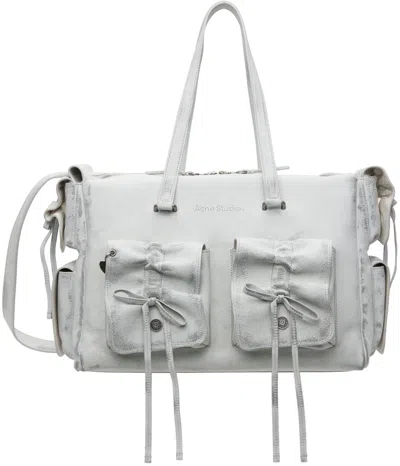 Acne Studios White Multipocket Tote In Ahx White/grey