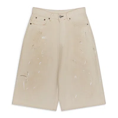 Acne Studios White Painted Denim Shorts White