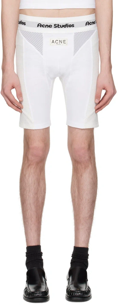 Acne Studios White Paneled Shorts In 183 Optic White