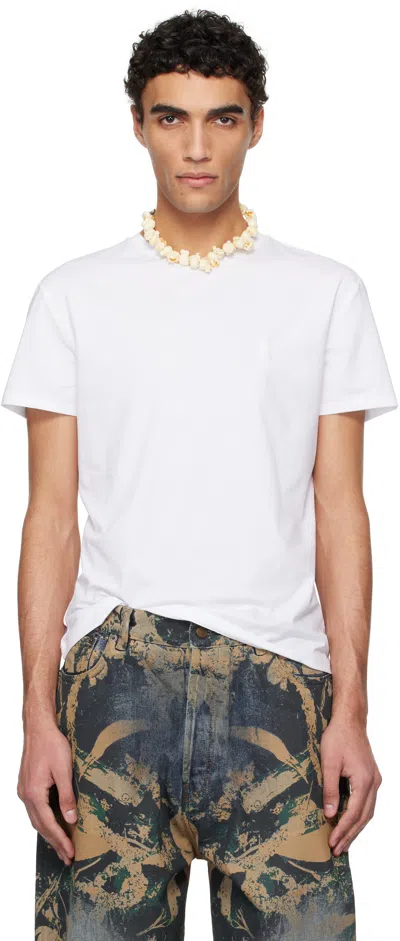 Acne Studios White Regular Fit T-shirt In 183 Optic White