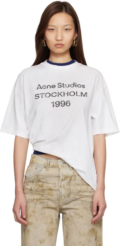 Acne Studios White Relaxed Fit Logo T-shirt