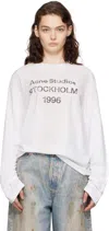 Acne Studios White Relaxed Fit Logo T-shirt In Dc6 Dusty White