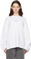 Acne Studios T-shirt Long Sleeve Logo Vit In 183 Optic White