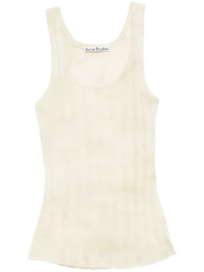 Acne Studios White Tank Top In Multicolor