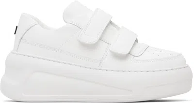 Acne Studios White Velcro Strap Platform Sneakers