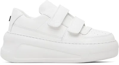 Acne Studios White Velcro Strap Platform Sneakers