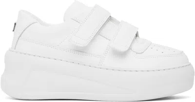 ACNE STUDIOS WHITE VELCRO STRAP PLATFORM SNEAKERS