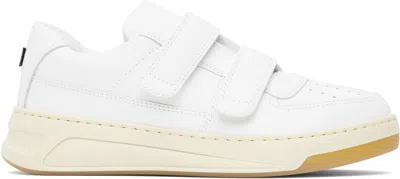Acne Studios White Velcro Strap Sneakers In Dqj Optic White/ecru