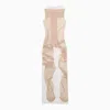 ACNE STUDIOS ACNE STUDIOS WHITE/BEIGE PRINTED SLEEVELESS LONG DRESS WOMEN