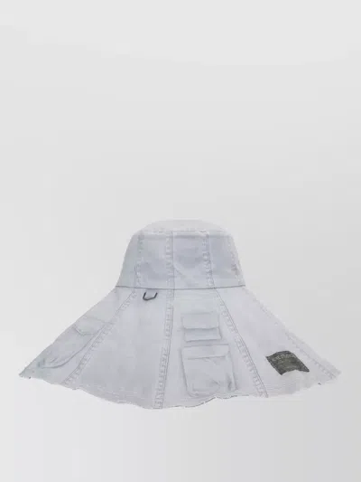 Acne Studios Wide Brim Hat Stitch Detailing Patch In White