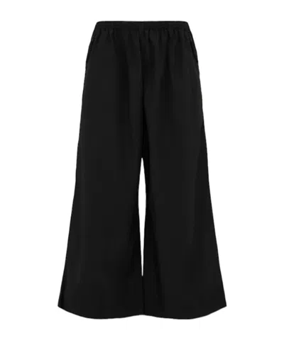 Acne Studios Wide Cotton Pants In Black