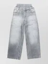 Acne Studios Wide-leg Denim Cotton Jeans With Faded Wash In Gray