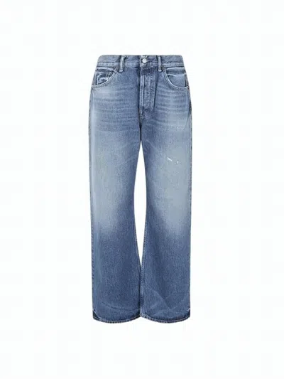 Acne Studios Wide-leg Denim Pants With Classic Five-pocket Design In Blue