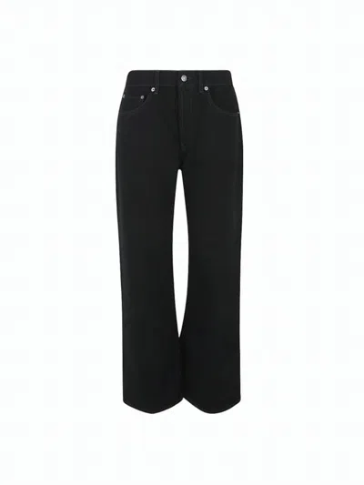 Acne Studios Wide-leg Denim Pants With High Waist And Five-pocket Design In Black
