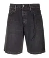 Acne Studios Wide-leg Denim Shorts In Black