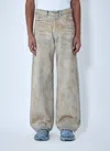 Acne Studios Men Wide-leg Distressed Pants In Pattern