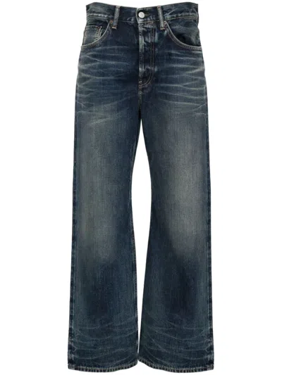 Acne Studios Broadway Mid Rise Baggy Jeans In Blue