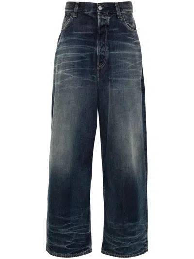 Acne Studios Broadway Mid Rise Baggy Jeans In Blue