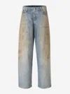 Acne Studios Women Distressed Super Baggy Jeans In Dirty And Worn Effect