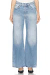 Acne Studios Wide-leg Denim Pants With Vintage-inspired Wash In Light Blue