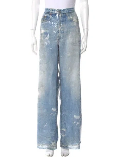 Pre-owned Acne Studios Wide Leg Pants In Blue
