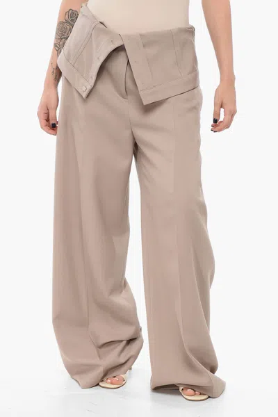 Acne Studios Wide-leg Pants With Fold Over Waist Design