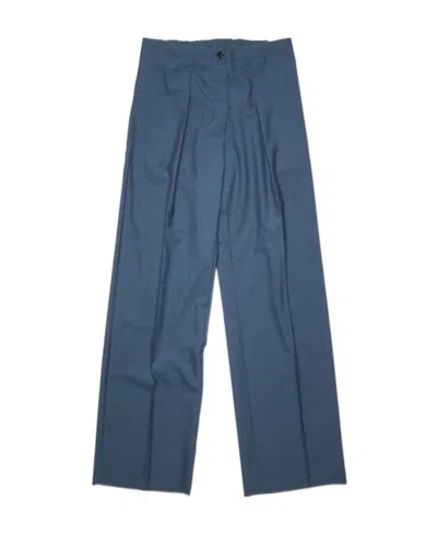 Acne Studios Wide-leg Pleat-detail Trousers In Blue