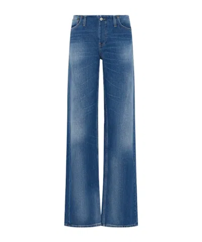Acne Studios Wide Leg Recycled Cotton Jeans In Blue