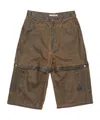 Acne Studios Shorts Coated Cotton In Brown