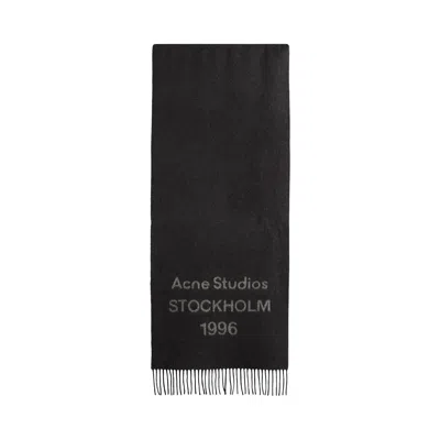 Pre-owned Acne Studios Wide Logo Scarf 'black/white' | Men's Size Onesize