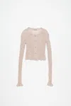 Acne Studios Pink Wide Rib Cardigan In Dusty Pink