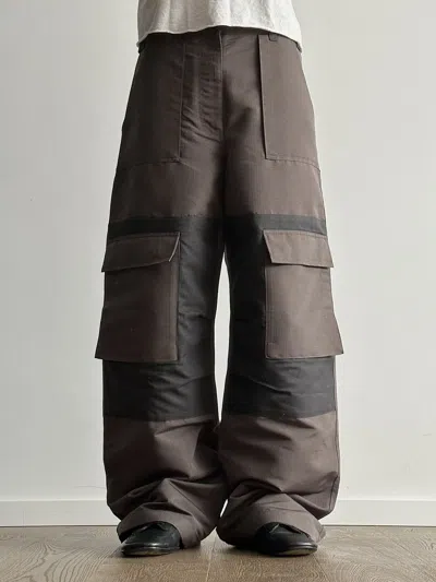 Pre-owned Acne Studios Wide Ripstop Cargo Work Pants In Brown