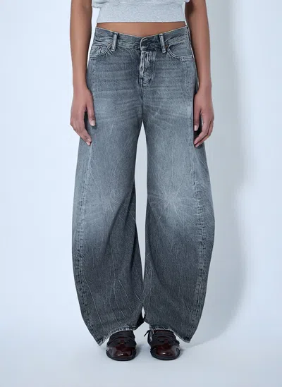 Acne Studios Wide-leg Denim Trousers In Gray