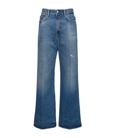 Acne Studios Wide-leg High-waist Jeans In Blue