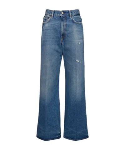 Acne Studios Wide-leg Jeans With Details In Blue
