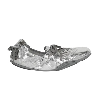 Pre-owned Acne Studios Wmns Lace Up Ballet Flat 'silver' | Women's Size 38