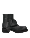 Acne Studios Knot-detail Leather Ankle Boots In Black