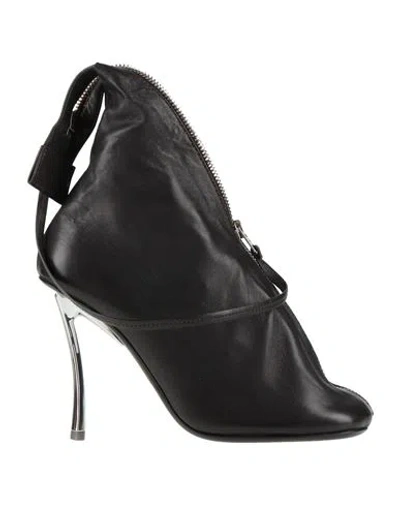 Acne Studios Woman Ankle Boots Dark Brown Size 8 Leather In Black