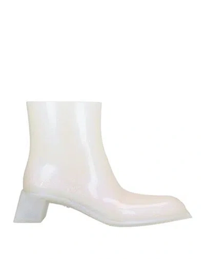 Acne Studios Woman Ankle Boots Ivory Size 8 Rubber In White
