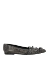 Acne Studios Woman Ballet Flats Charcoal Size 6 Leather In Grey