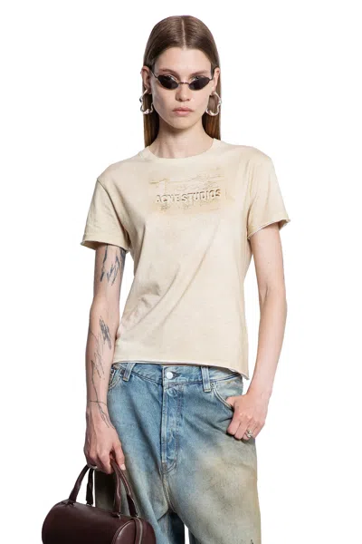 Acne Studios Woman Beige T-shirts & Tank Tops