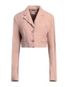 Acne Studios Woman Blazer Antique Rose Size 8 Cotton, Metallic Fiber In Pink