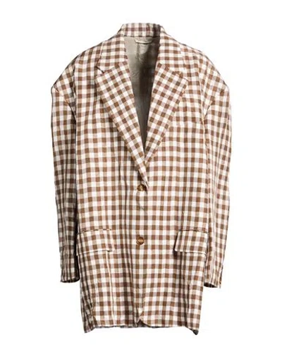 Acne Studios Woman Blazer Brown Size 8 Linen, Viscose