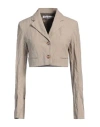 Acne Studios Crinkled Cropped Blazer In Beige