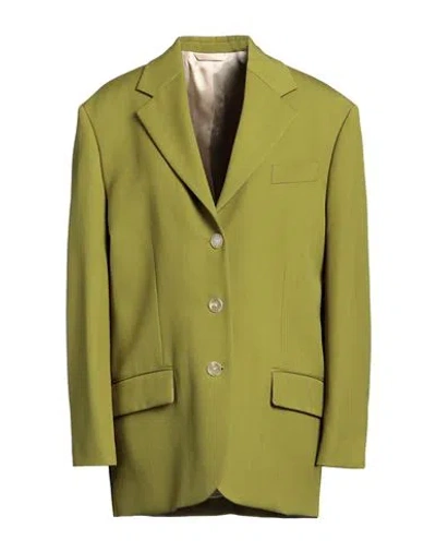 Acne Studios Woman Blazer Sage Green Size 4 Polyester, Wool