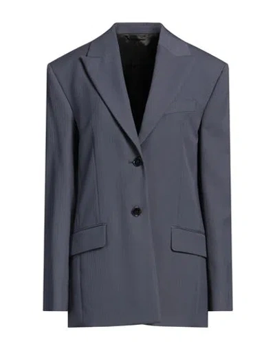 Acne Studios Woman Blazer Slate Blue Size 8 Polyester, Wool