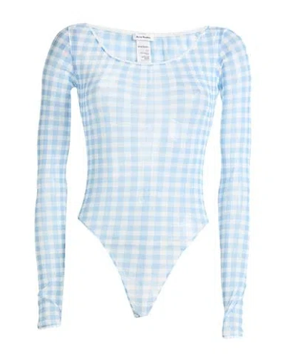 Acne Studios Woman Bodysuit Azure Size Xs Nylon In Blue