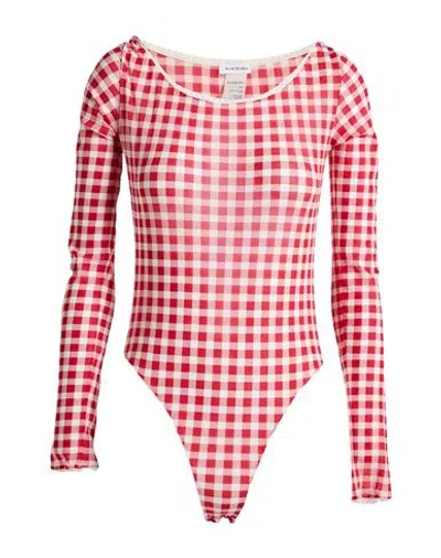 Acne Studios Woman Bodysuit Red Size M Nylon In Multi
