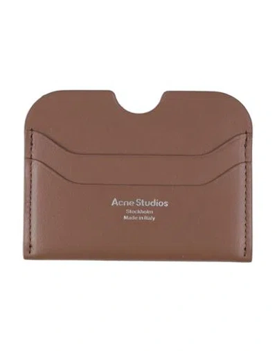 Acne Studios Woman Cardholder Light Brown Size - Leather In Beige
