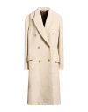 Acne Studios Woman Coat Beige Size 10 Wool, Polyester, Nylon In Neutral